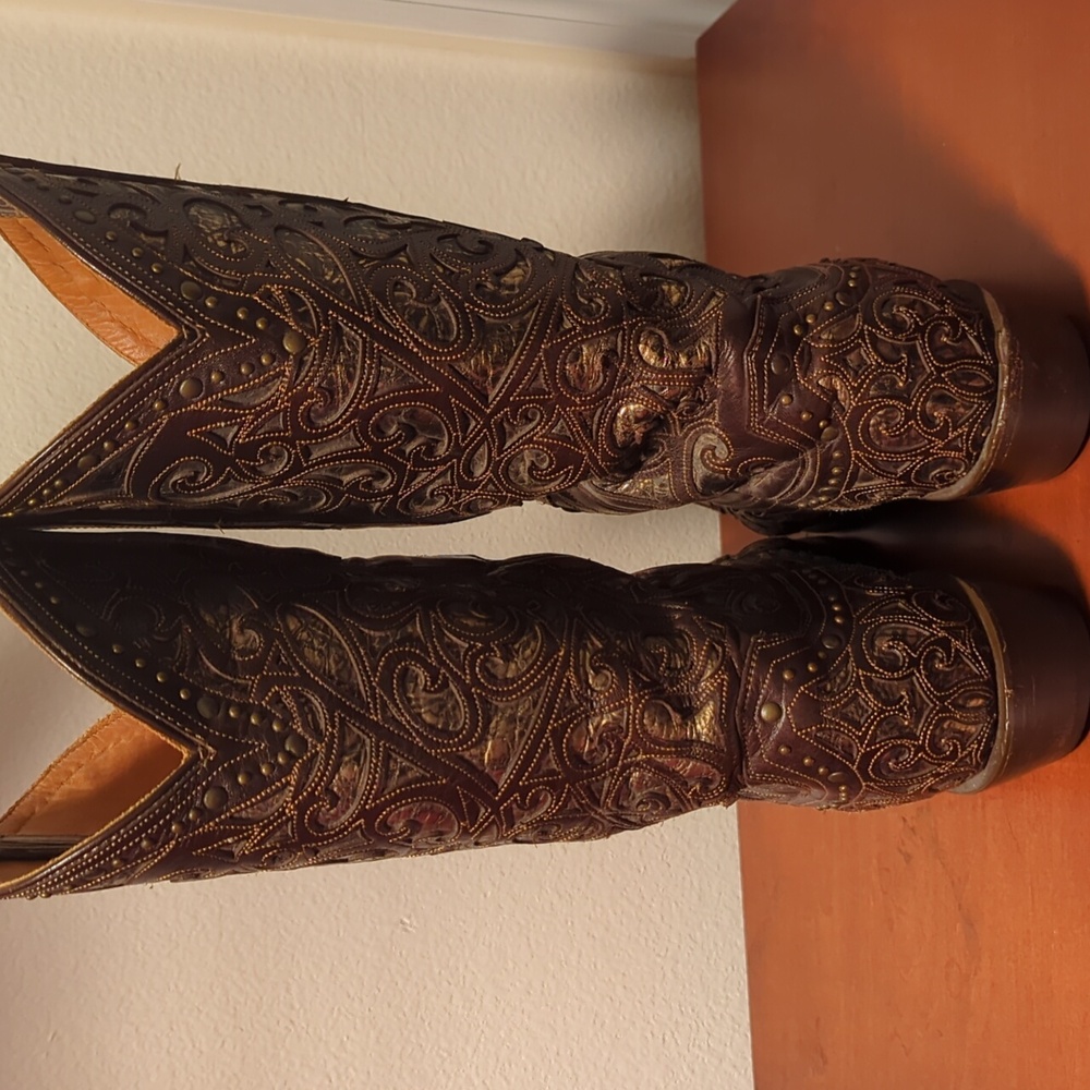 Lucchese Sierra Espresso Dark Brown Embroidered Boots - Picture 5 of 7